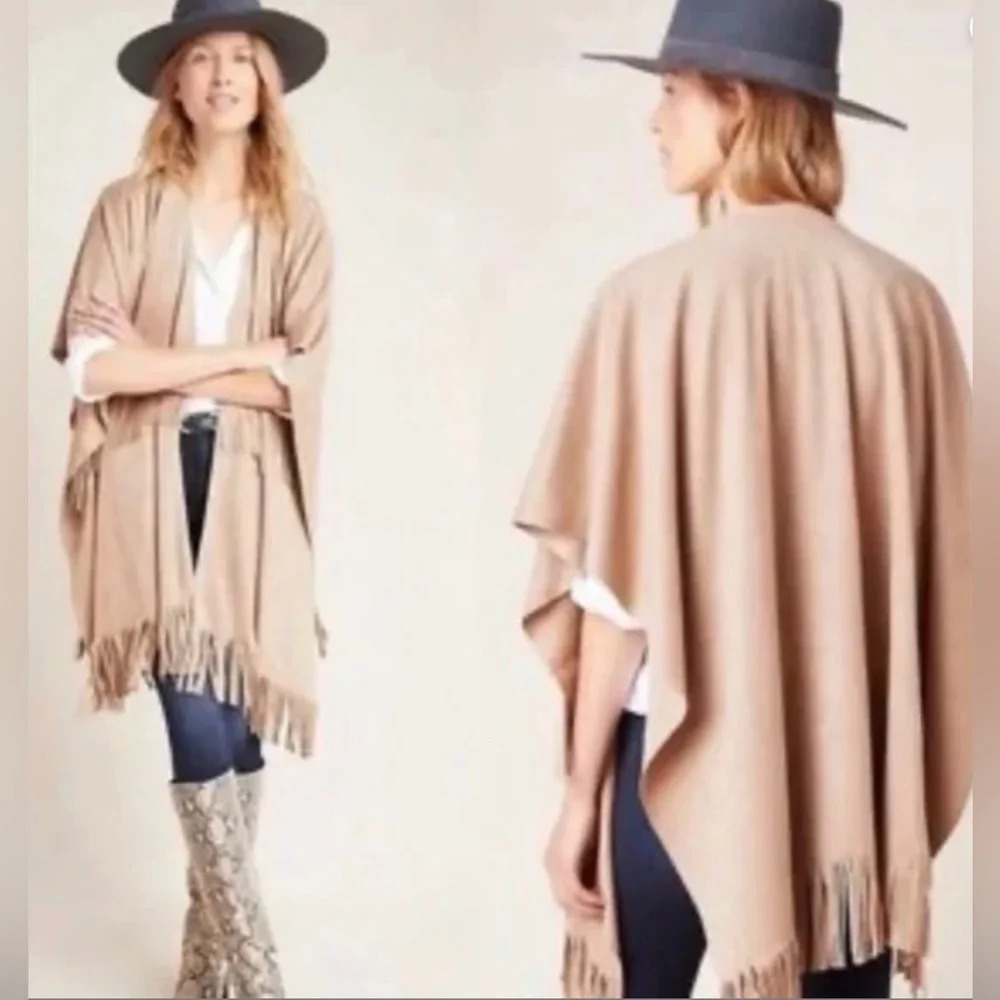 Anthropologie NWT Kimono Fringe One Size Womens Andersen & Lauth Festival Ladies